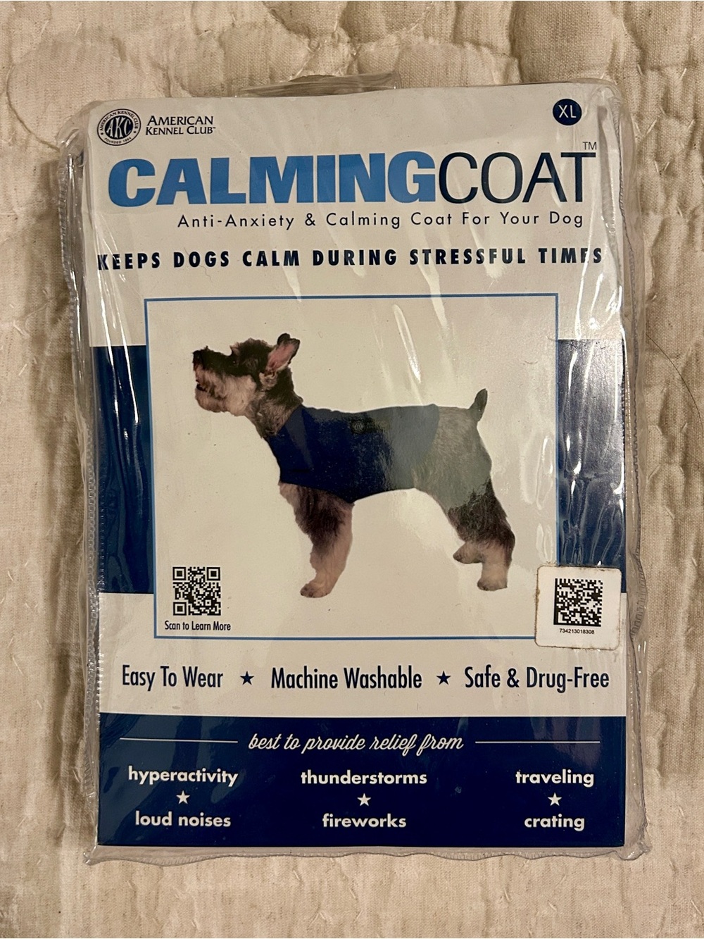 Anti-Anxiety Dog Coat - Blue (XL)